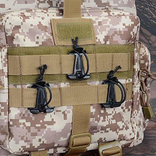 BOOSTEADY 10Pcs Tactical Molle Web Dominators for Hydration Tube Backpack Straps - Black