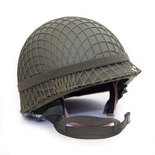 WW2 US M1 Army Helmet with Cover Cat Eye Strap, WWII Gear, Steel Made Double Shells Green Reproduction
