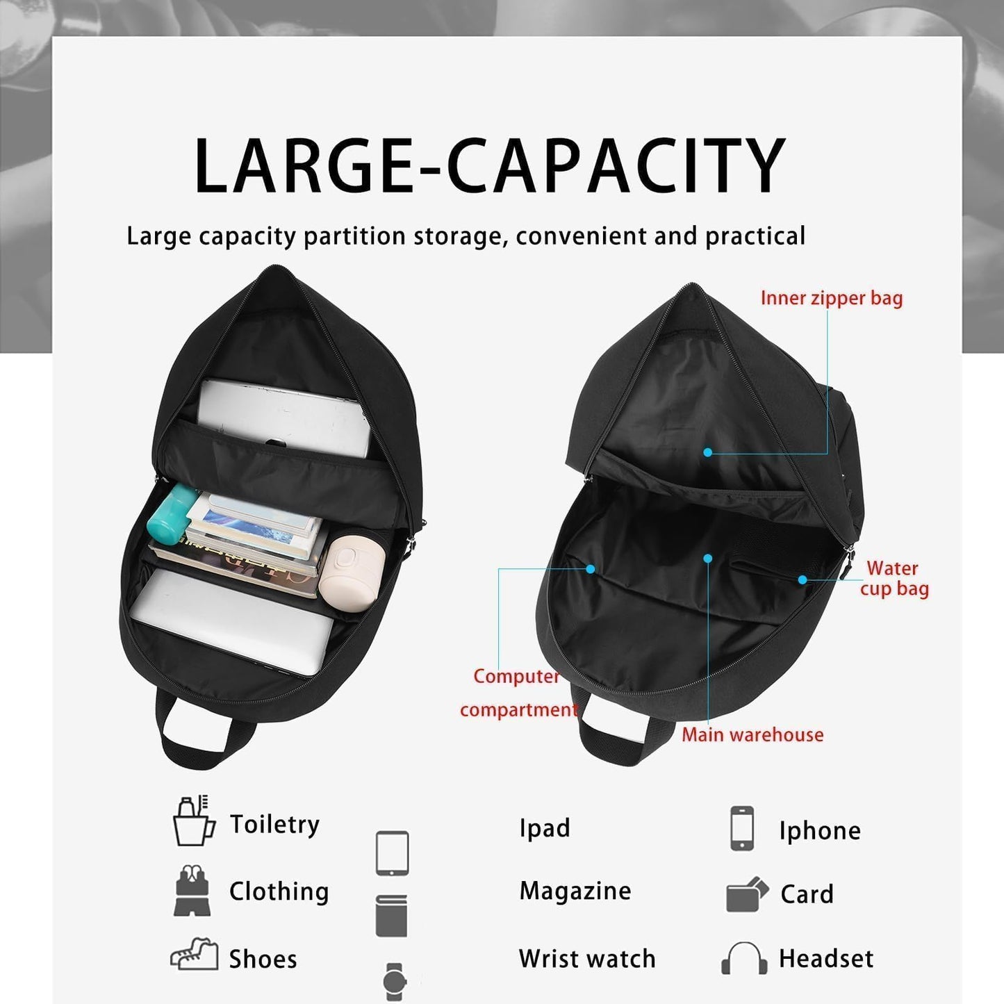 HEAD Waterproof Sports Gym Backpack for Women & Men, Large Casual Daypack Travel Backpacks for College/Weekender Overnight/Work/Fitness, 15.6 inch Laptop Backpack Lightweight Computer Bag Notebook Bag