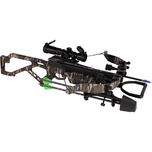 Excalibur Mag MAX Accurate High-Output CeaseFire Archery Hunting Crossbow - Scope, Scope Rings, 3 Quill Arrows with 100Gr Field Points, 4-Arrow Quiver Included