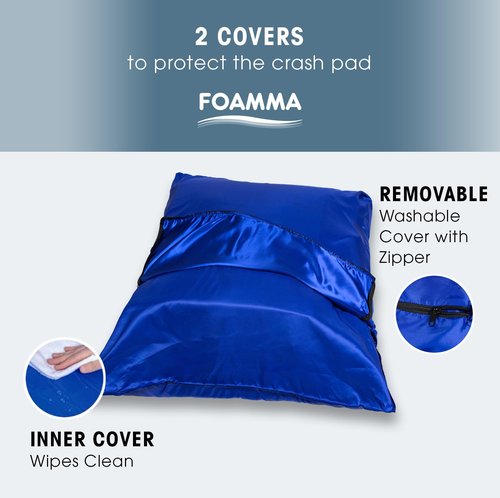 Foamma Crash Pad ??(48?™â€?X 48?™â€? (4 Ft X 4 Ft) ??Sensory Crash Pad with Foam Blocks for Autistic Kids, Soft Fabric & Washable Cover ??Ideal for Kids and Adults to Jump, Play, or Relax