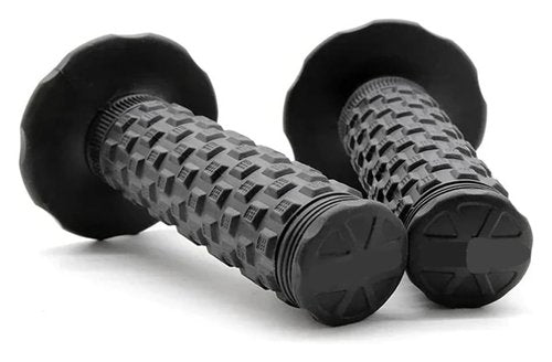 BYYINGSUS Motorcycle Grip Bike Grips 7/8" Rubber Bike Handle Grip Compatible with Handlebar Mx Pillow Top Throttle 22mm Bar(Black-Black)
