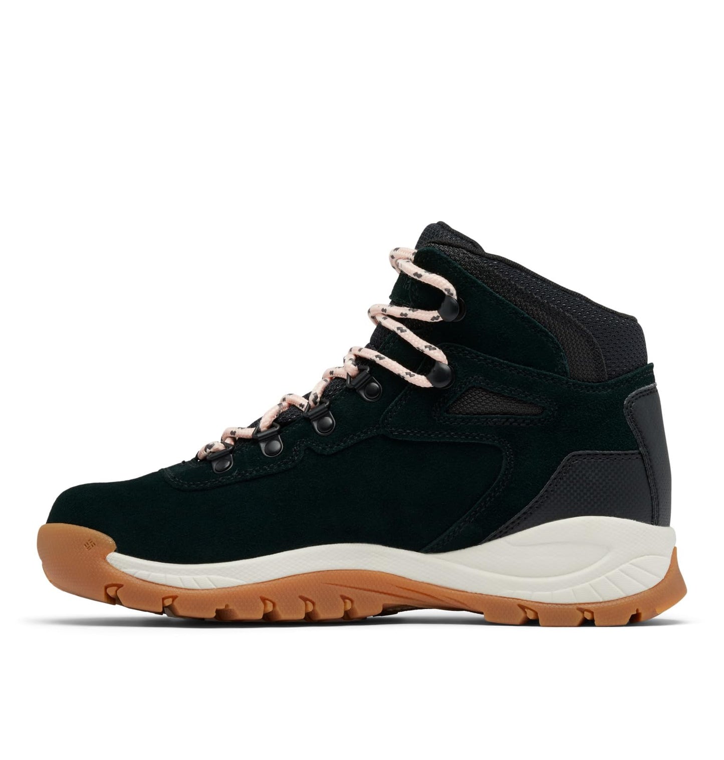 Columbia Womens Newton Ridge Plus Waterproof Amped, Black/Blush Rose, 10 Wide