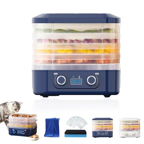Compact Food Dehydrator for Fruits, Meat, Vegetables, Candy & Snacks (Blue)