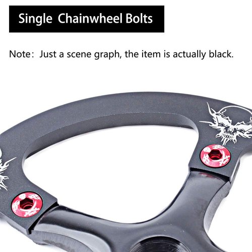 Saiper 10pcs M8 Single Bike Chainring Bolts 7075 Aluminum Alloy Bicycle Crankset Nuts Chainwheel Screws Fit for Road, Mountain, BMX, MTB, Fixie
