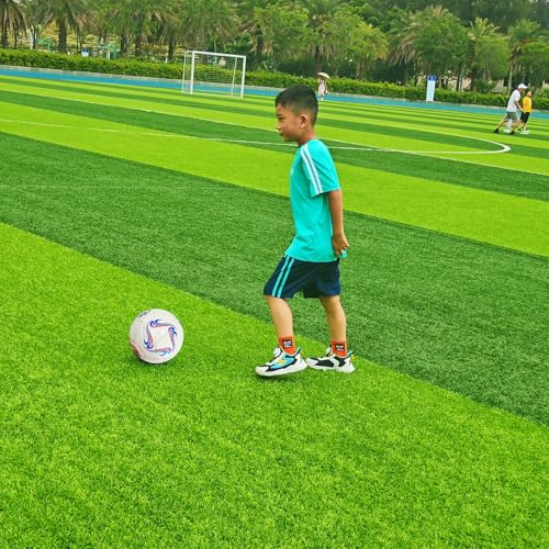 Soccer Ball Size 3 Practice Training Ball for Boys Girls - White, Anti-Explosion Leather