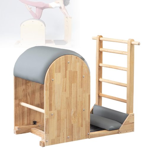 KLUFO Pilates Ladder Barrels -Pilates Wooden Ladder Barrel Home Large Equipment Yoga Training core Spine Corrector Professional 43in×25in×39in/35in
