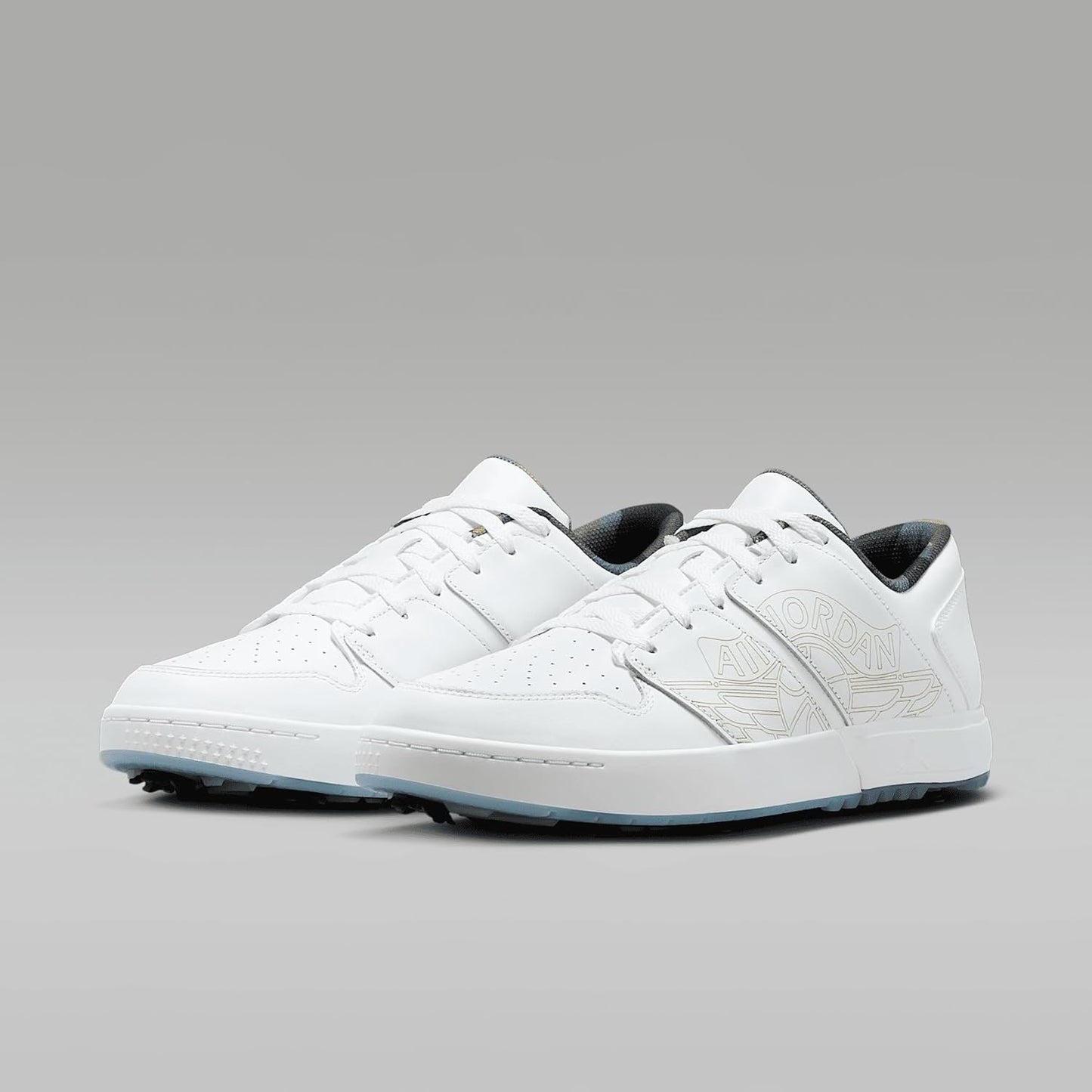 Jordan NU Retro 1 G Golf Shoes (FZ4153-001, Black/University Red/Blue Tint/White)