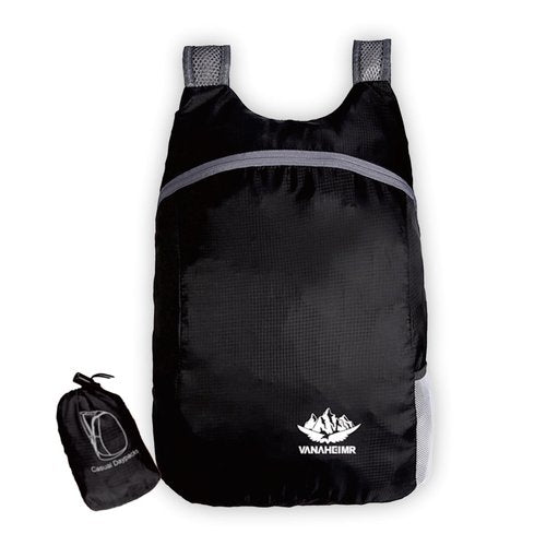 YGFEJSDNSW Foldable Backpack, 20L Lightweight Water Resistant Backpack for Men and Women Sports Camping Walking Biking Bag, Travel Outdoor Hiking Daypack, Black