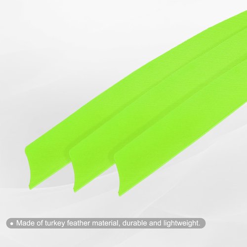 PATIKIL Arrows Vanes 4 Inch, 25 Pack Left Wing Arrow Feather Turkey Fletching Archery Accessories for DIY Target Shooting Hunting, Neon Green