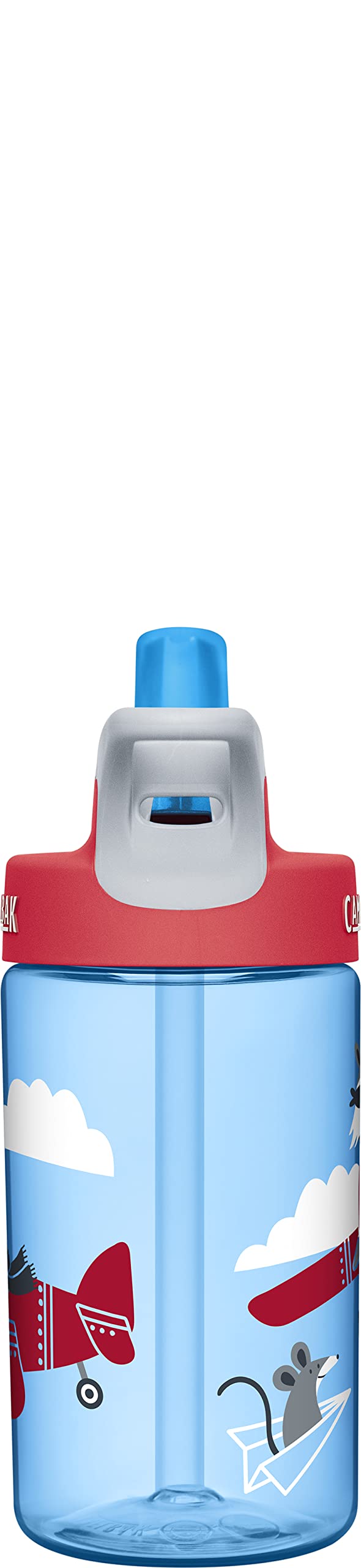 CamelBak Eddy Kids Water Bottle with Big Bite Valve, Spill‑Resistant Easy‑Sip Design for Everyday Hydration, 12oz, Airplane Bandits