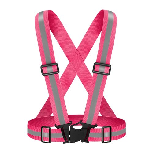 Fepdiu High Visibility Reflective Vest Safety Vest Running Reflective Gear Adjustable Reflective Vest for Walking,Jogging,Hiking,Night Cycling (Pink)