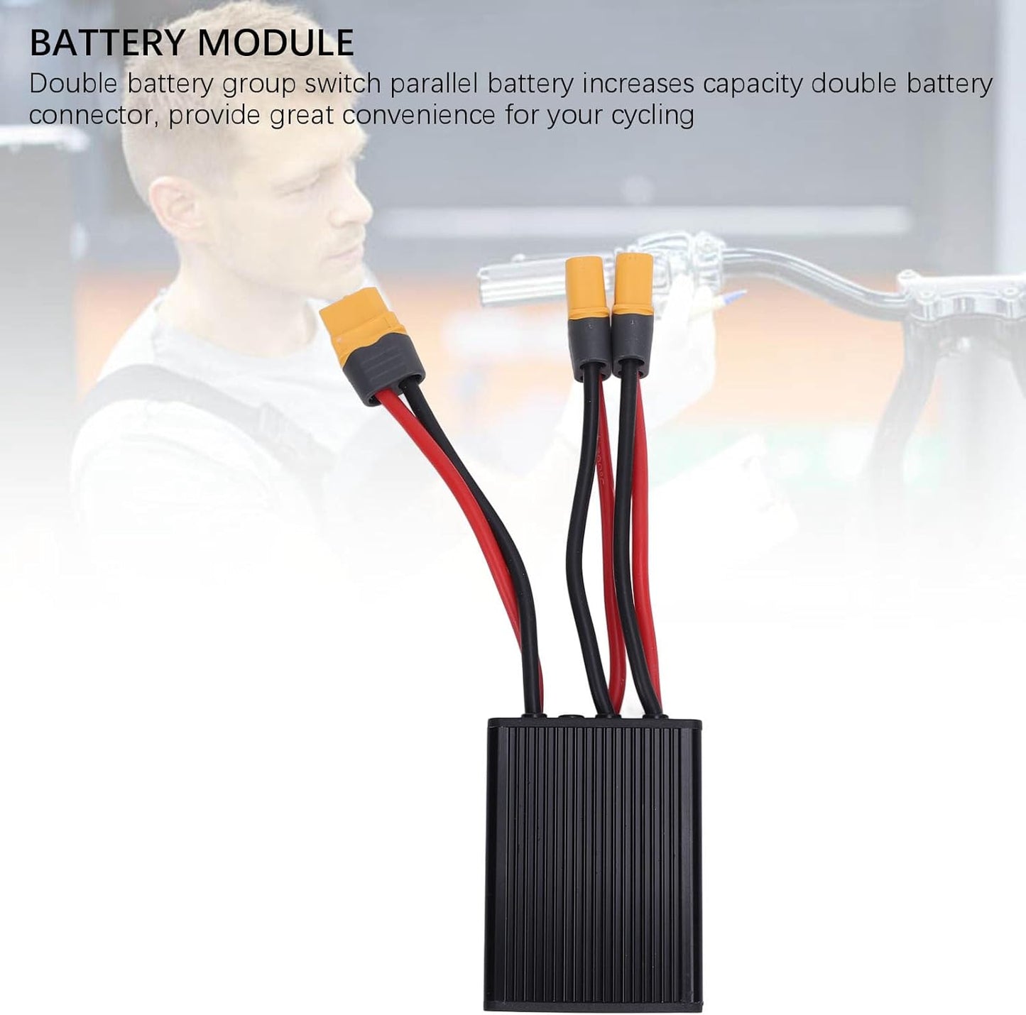 24-72V Double Battery Discharge Converter, 30A Double Battery Balancer with Aluminum Alloy for Electric Cycle