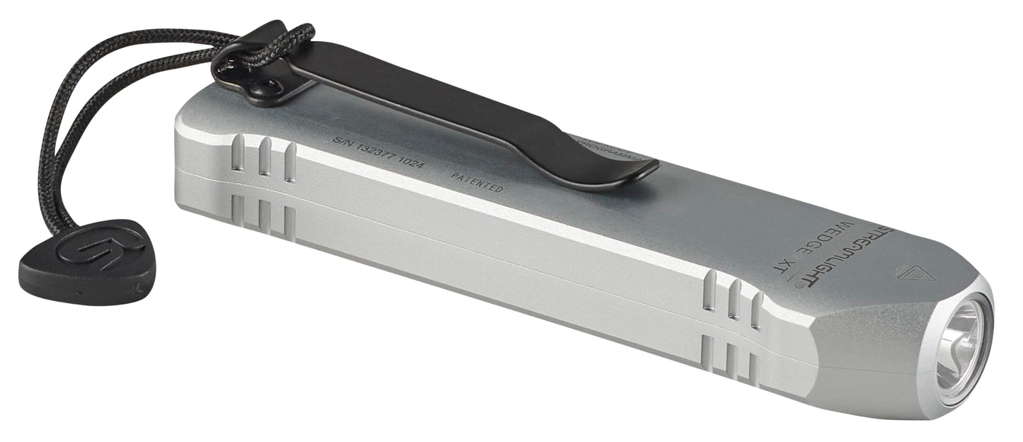 Streamlight 88819 Wedge XT 500-Lumen 1,900-Candela Flat Everyday Carry Flashlight, Includes USB-Cable and Pocket Lanyard, Silver