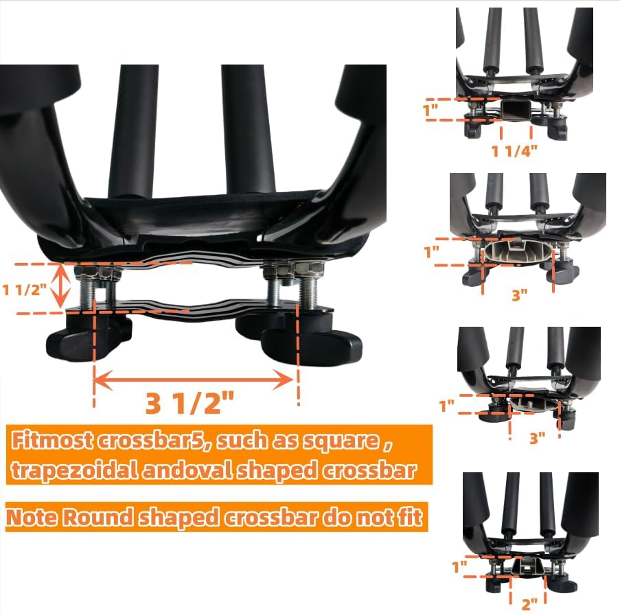 2 Pairs Heavy Duty Kayak Rack-Includes 4 Pcs Ratchet Tie-Mount on Car Roof Top Crossbar-Easy to Carry Kayak Canoe Boat Surf Ski (J-Bar Rack)