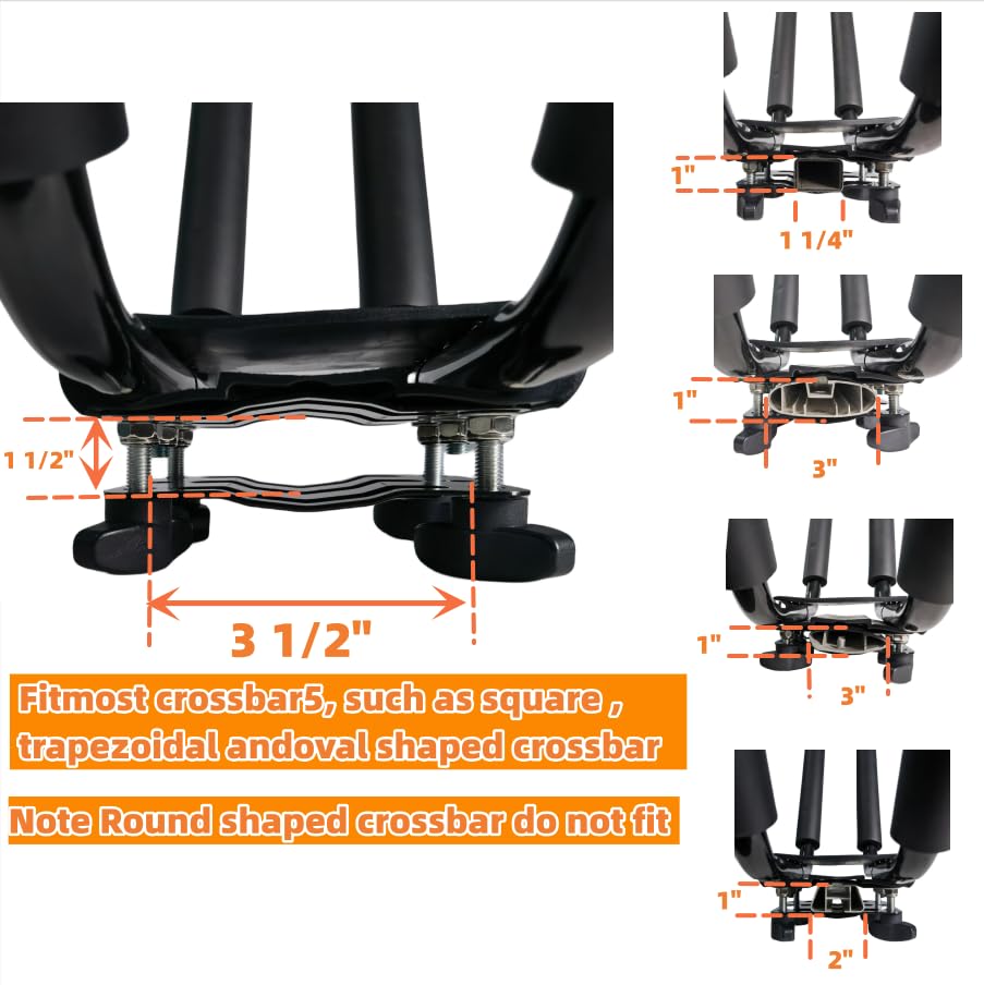 2 Pairs Heavy Duty Kayak Rack-Includes 4 Pcs Ratchet Tie-Mount on Car Roof Top Crossbar-Easy to Carry Kayak Canoe Boat Surf Ski (J-Bar Rack)