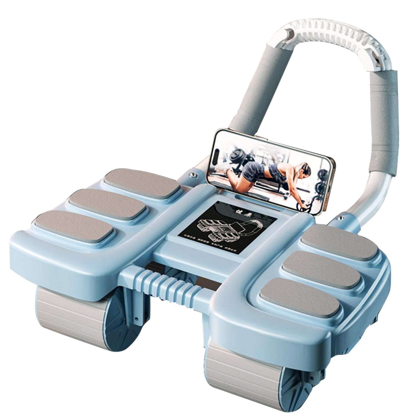 2024 New Ab Wheel Roller with Elbow Support - Automatic Rebound Abdominal Wheel Roller, The Upgraded Four-wheel Abdominal Wheel Core Workout Equipment Home Gym Abs Machine