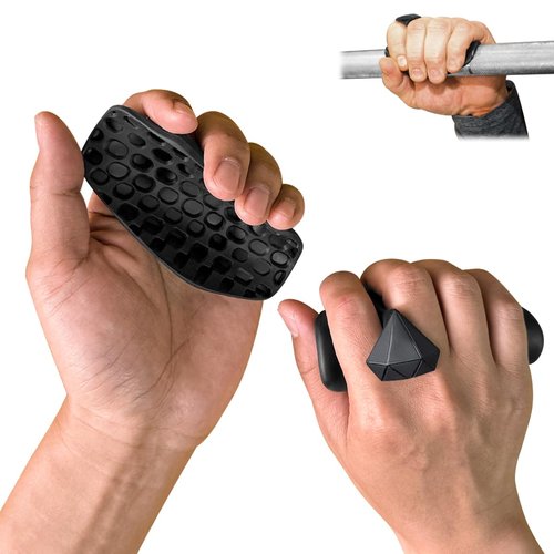 Rubber Gym Grips Weight Lifting Grips for Men & Women, Anti Slip Workout Grip for Hand Protection, Weightlifting Grips for Workout, Dumbbell Gripper, Deadlift Grip Pad (1 Pair)
