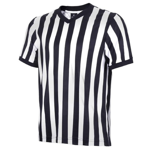 allentian Men's Referee Shirt - Official Black & White Stripe Referee/Umpire Jersey – Pro-Style V-Neck Referee Uniform, Basketball, Football, Soccer (L)
