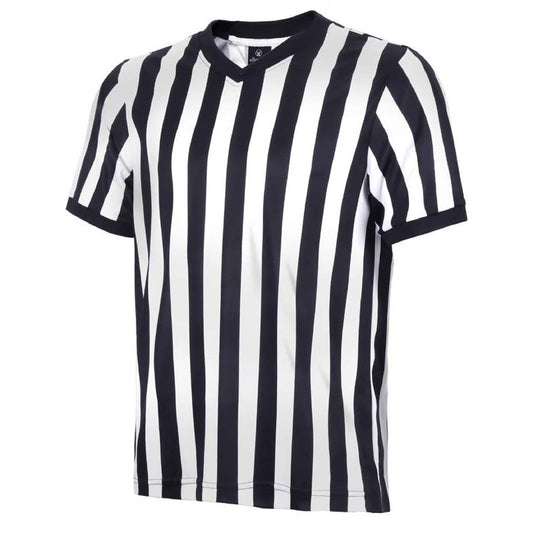 allentian Men's Referee Shirt - Official Black & White Stripe Referee/Umpire Jersey – Pro-Style V-Neck Referee Uniform, Great for Basketball, Football, Soccer (S)