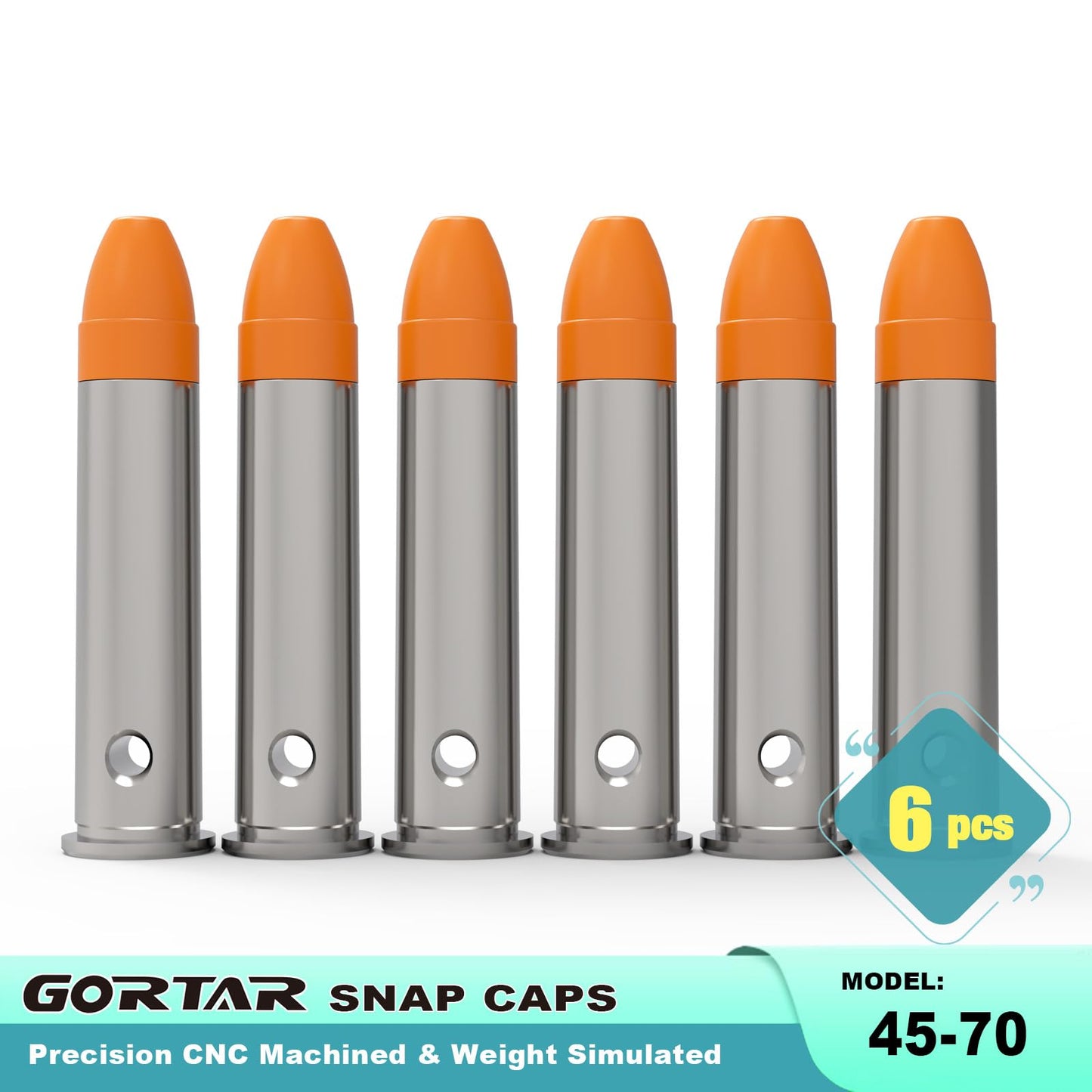 GORTAR 45-70 Govt Snap Caps Training Dummy Rounds Practice Safe Loading Firing Close to Real Weight, – 6 Pcs