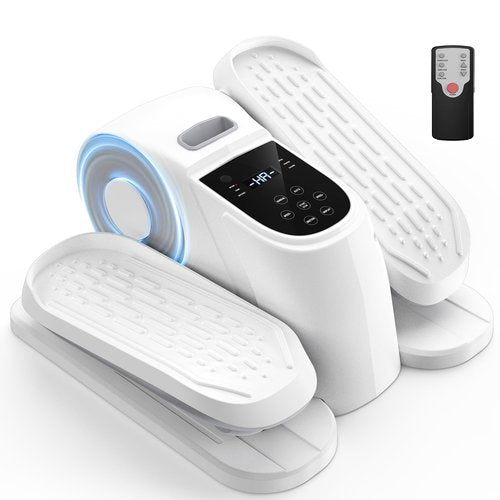 VIVURN® Ellipse Leg Exerciser for Seniors, Portable Mini Under Desk Elliptical Machine 12 Speeds 3 Auto & Manual Mode Low Impact Electric Seated Foot Pedal Exercise for Home and Office, White