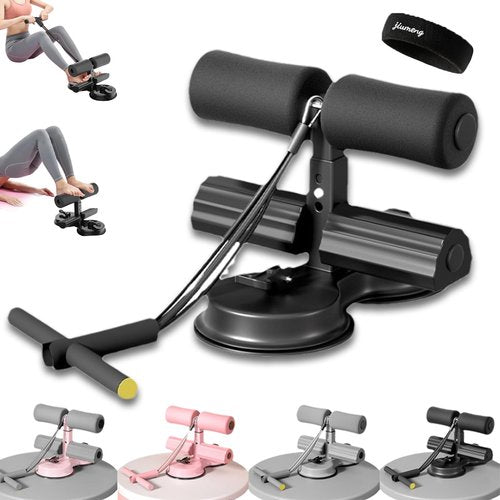 Ab Training Auxiliary Device, Portable Sit up Exercise Equipment, Three Suction Cups, Three Levels of Height Adjustment, For Home Workouts Sit up Bench Assistant (Double Suction Cups,Black)