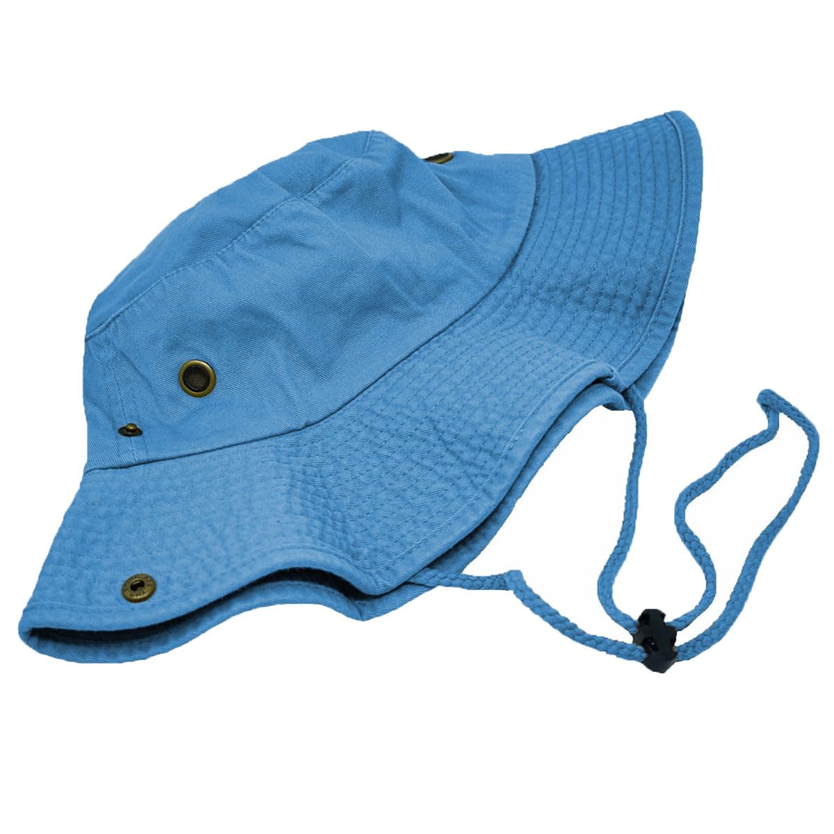 Glory Max Washed Cotton Bucket Hat with Chin Strap Fishing Sun Safari Boonie Cap (as1, Alpha, l, x_l, Baby Blue)