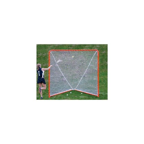 EZGoal 2” Professional folding 6' x 6' lacrosse Metal Goal with a Pro LAX Rocket Throwback Rebounder Trainer to Practice Your Passes and Catches, Orange, 6 x 6-Feet (87615)