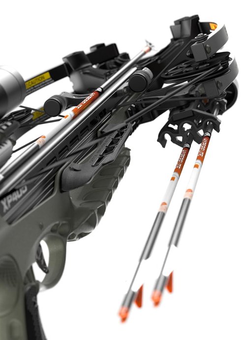 Barnett Archery Hyper XP 405 Crossbow with Two Hyperflite 22" Arrows, Illuminated 4X32mm Scope, and Rope Cocking Device, and Lightweight Side Mount Quiver