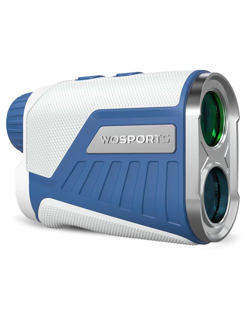 WOSPORTS Golf Rangefinder with Slope Switch, 1200 Yards Range Finder for Golfing & Hunting, ±1yd Accuracy, 0.3s Flag Locking Vibration, Rechargeable, Blue/White