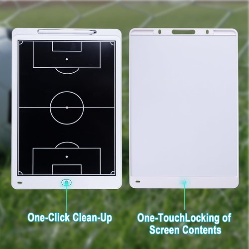 WodGod Magnetic Electronic Soccer Coaching Board, 16 inch LCD Soccer Coaching Board,LCD Soccer Strategy Board with Stylus Pen,Soccer Board Tactic Board, Training Equipment,White