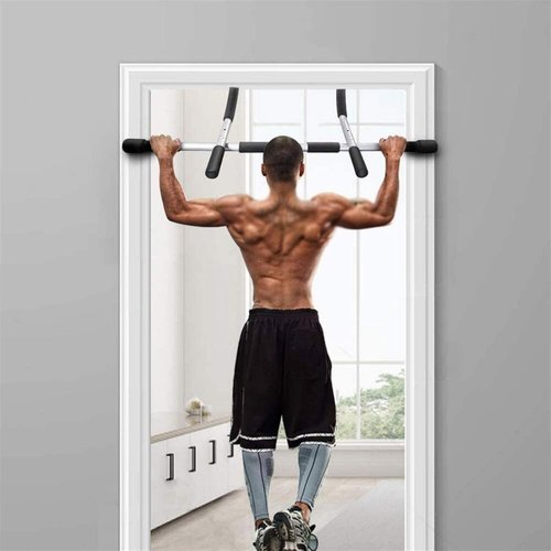 Adjustable Pull Up Bar for Doorway, Max Capacity 440lbs Chin Up Bar with 2Pcs Anti-Slip Workout Grips | Quick Lock Portable Home Gym Equipment for Upper Body Workout, No Screws Installation