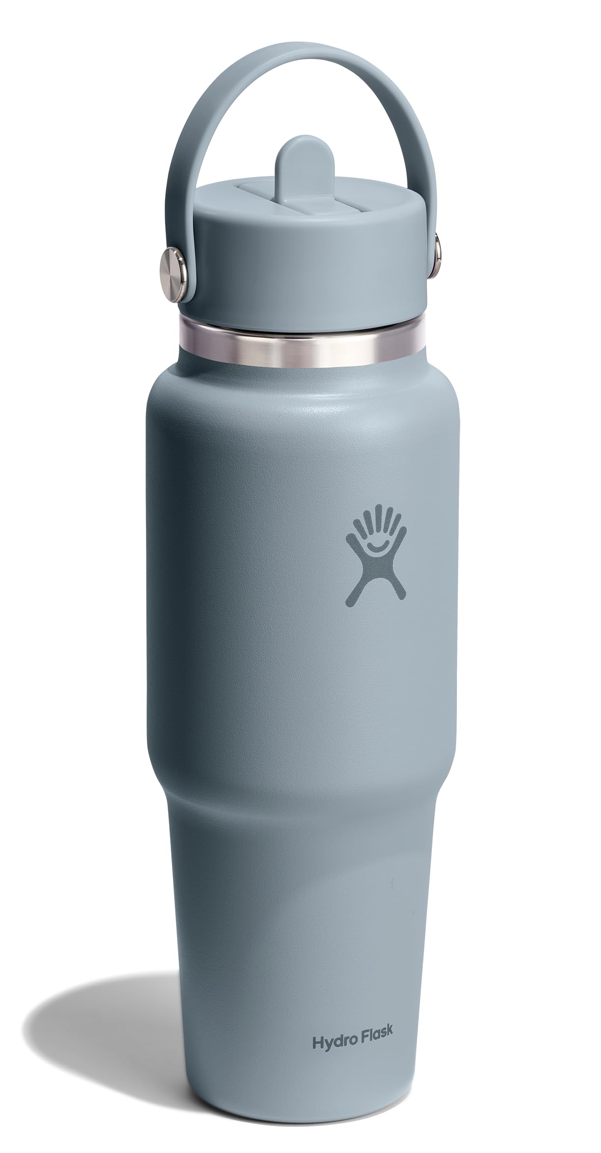 Hydro Flask Travel Water Bottle - Insulated Stainless Steel - Wide Straw Lid, Non Spill, Leakproof in 32 Oz Shale Gray