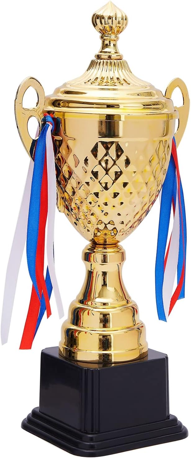 Juvale Large Gold Trophy Cup for Sports Championships, Tournaments, Award Competitions, Spelling Bee (15.2 x7.5 x 4.75 in) - Trophy Award