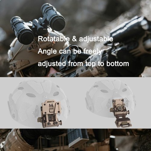 L4G24 Tactical Helmet Mount, Aluminum Alloy NVG Bracket for PVS-15/18/GPNVG18, Adjustable with Breakaway System (Tan)
