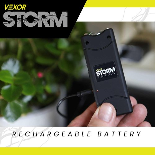 Vexor Storm Mini S1001 Personal Safety Device - Compact Rechargeable with LED Light - USB Charging - Pocket Size - Safety Lock - Includes Training Guide