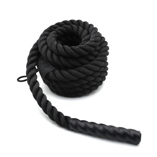 XKH- Full Body Workout Battle Rope 1.5"/30ft Training Sports Exercise Strength Cardio Fitness Outdoors [P/N: ET-HOME005-BK]