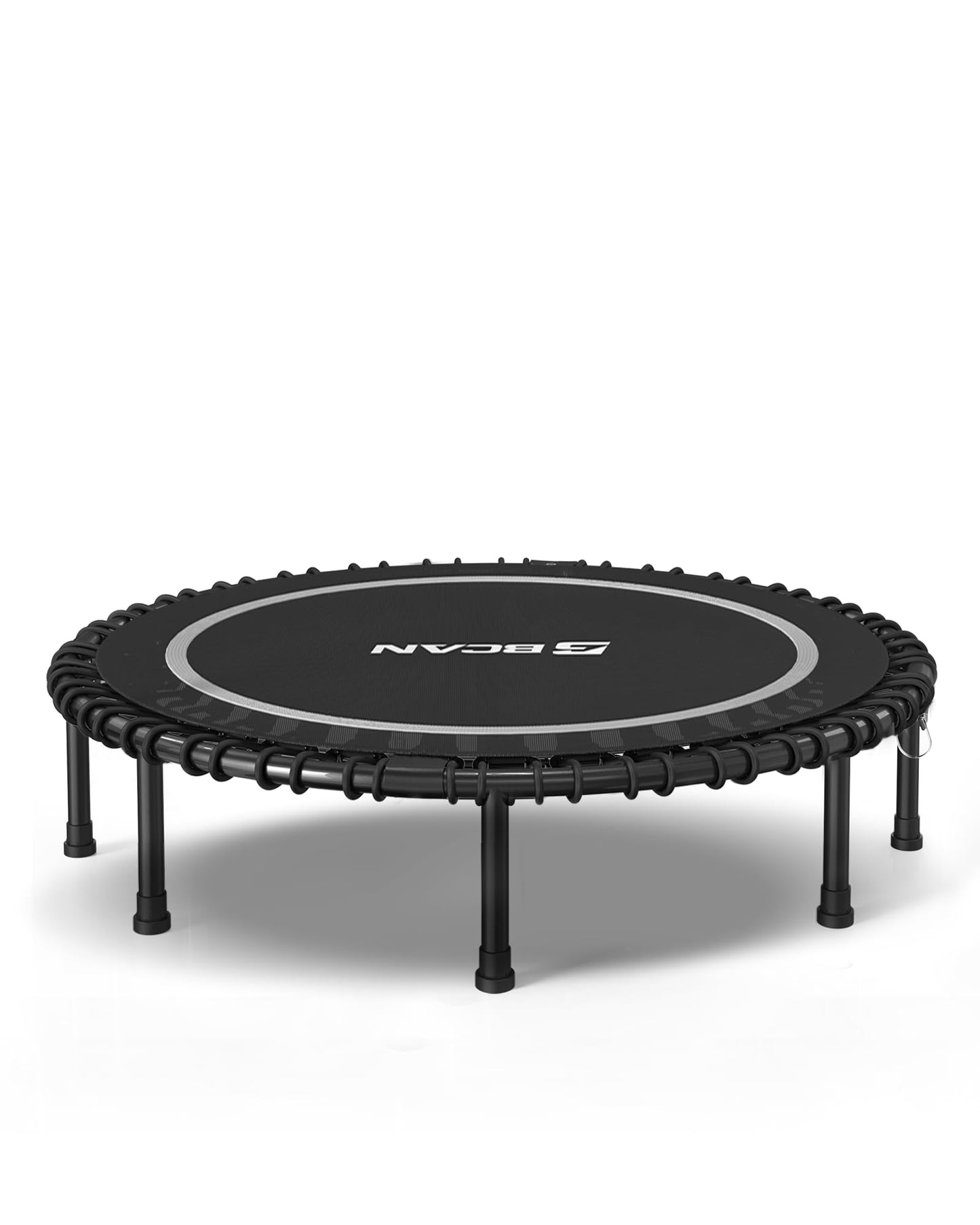 BCAN Mini Trampoline for Adults, Fitness Trampoline with Durable Bungees, Exercise Rebounder,Great Mini Trampoline for Indoor Grey
