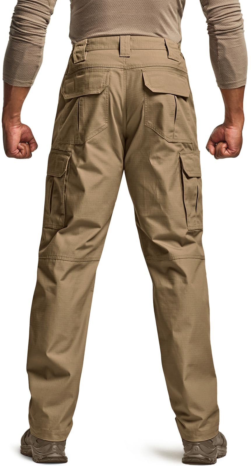 CQR Men's Tactical Pants, Water Resistant Ripstop Cargo Pants, Lightweight EDC Work Hiking Pants, Outdoor Apparel, Raider Cougar, 32W x 30L