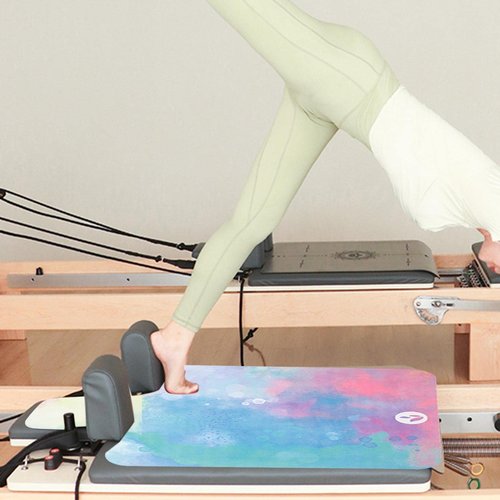 Anti Slip Pilates Reformer Mat, Fitness Gym Mat Rubber Backing Small Printed Soft Pilates Reformer Cover for Indoor Outdoor Accessories, Style B