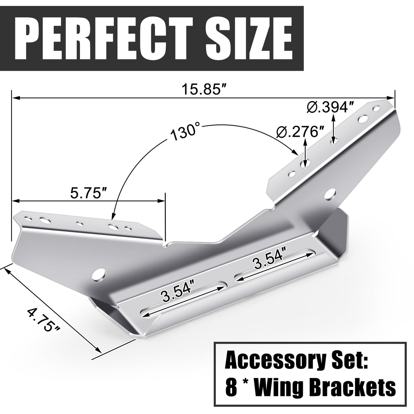 DaisyInner 8 Pcs Pontoon Wing Brackets Pontoon Trailer V Wing Bunk Galvanized Bracket Pontoon Boat Trailer Guides Lift Cradle Cleats Boat Trailer Parts Accessories