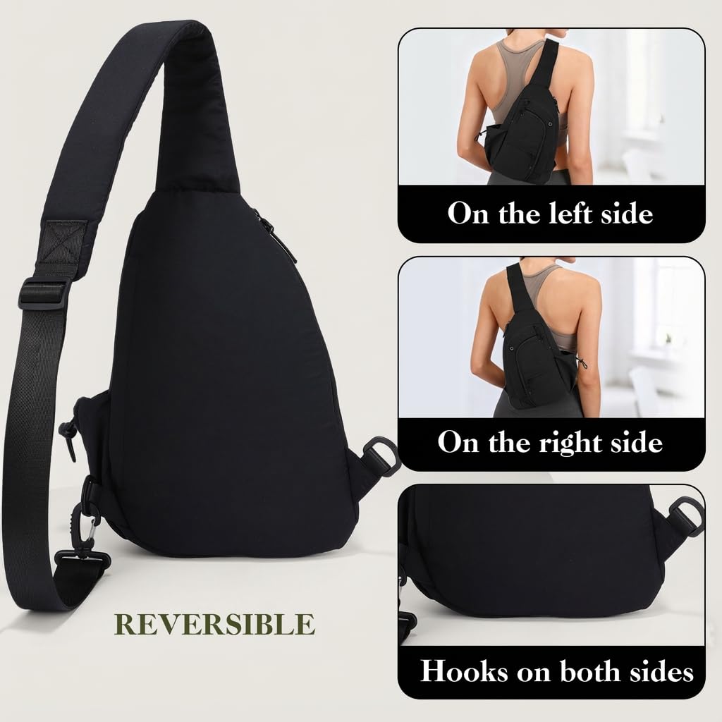Xieyiwei Sling Bag for Women, Anti Theft Crossbody Bags for Women, RFID-Protected Nylon Purse with Adjustable Straps Cross Body Bag for Casual Travel Shopping