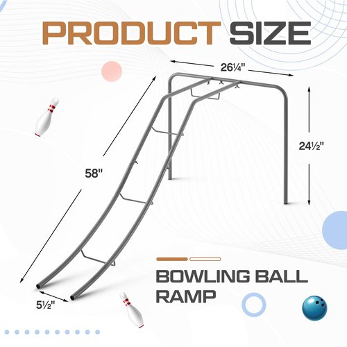 Zonon Bowling Ball Ramp 20 lb. Weight Capacity for Wheelchair Limited Mobility Helper, Bowling Competition, Nursing Home