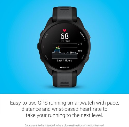 Garmin G010-N2863-20 Forerunner 165, GPS, Black/Slate Grey, WW - Certified Refurbished