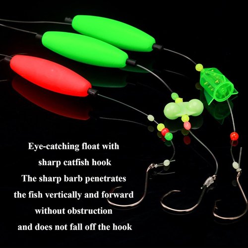 Visulong Catfish Fishing Set, Catfish Fishing Set, 𝐜𝐚𝐭𝐟𝐢𝐬𝐡 Rig Making Kit, for Catching Big 𝐜𝐚𝐭𝐟𝐢𝐬𝐡s, Carp & More (3PCS,6/0)