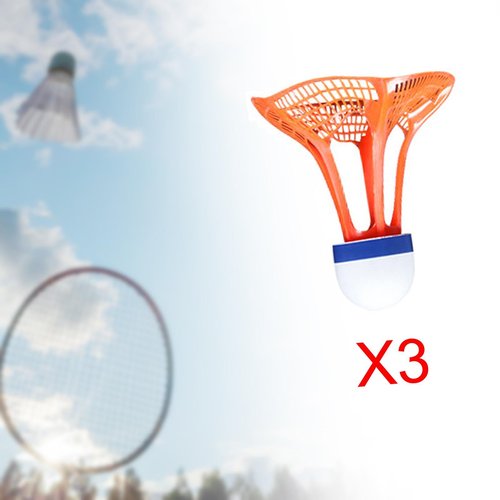 CAQYPVH 3X Windproof Badminton Badminton Shuttlecocks Wear Resistant Stable Sports Training Badminton Balls for Garden, Orange