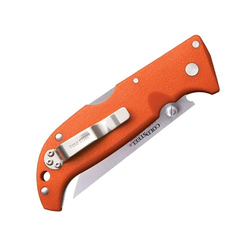 Cold Steel Finn Wolf 3.5in AUS8A Razor-Sharp Straight Back Blade 4.375in Griv-Ex Blaze Orange Handle Hunting Folding Knife, Boxed
