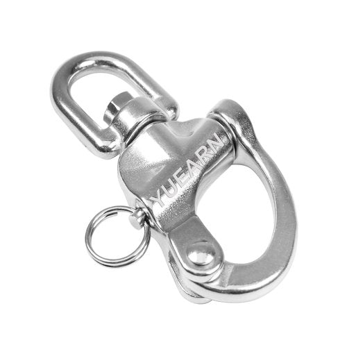 YUEARN Marine Grade Quick Release Carabiner with Swivel(4-Pack), 2.75" Corrosion-Resistant Snap Shackle for Sailing Rigging, SCBA Mask Quick Release, and Bow Safety