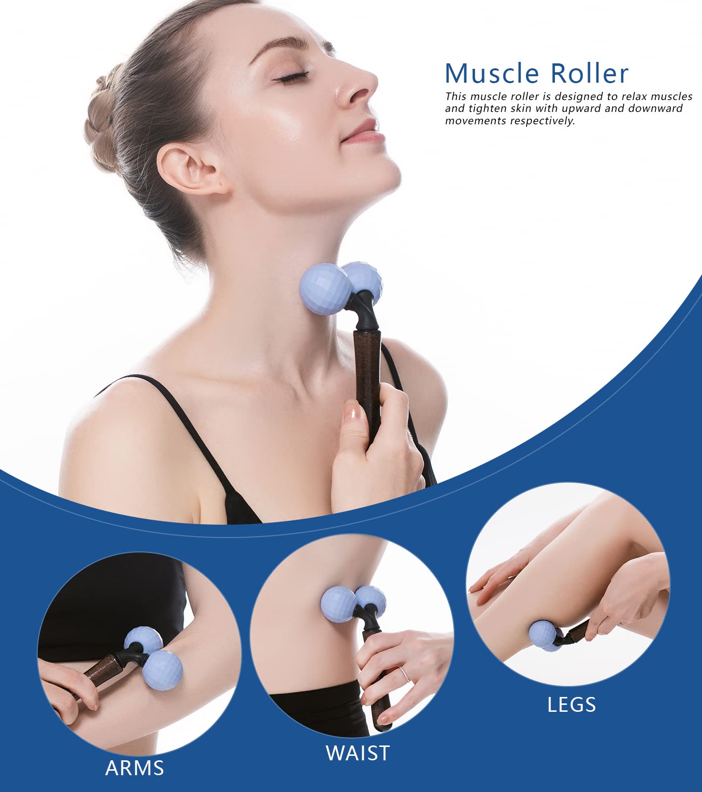 Lyanxinlei Relax Massage Roller，Handheld Total Body Massager Tools for Back, Neck, Foot, Calf, Leg, Arm & Deep Tissue Massager Relief for Sore Muscles